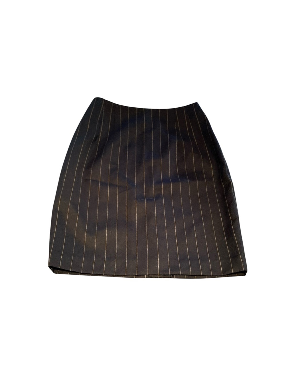 Vintage Classic Black Pinstripe Wool Women's Skirt